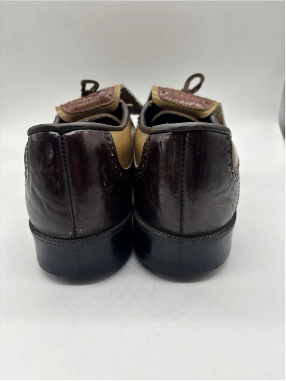 Vintage Leather Saddle Golf Shoes Wingtip Kiltie Harvey Frost Spikes Mens 10.5